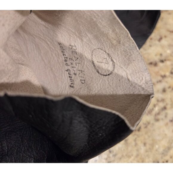 Vintage Womens Size M 7 Black Leather Formal 10.5" Long Gloves Kerrybrooke - Picture 10 of 16